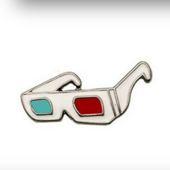 3D Glasses Enamel Pin - Picture 3 of 3